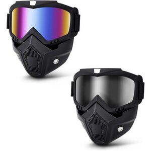 motorcycle goggles dirt bike atv ski riding uv400 removable mask eyewear